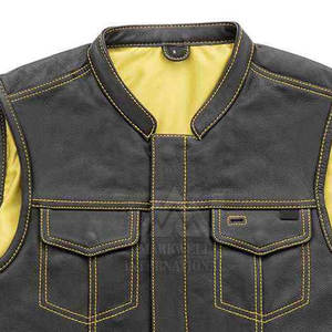 เสื้อกั๊กหนังแกะแท้คุณภาพสูงสำหรับผู้ชาย ขายส่ง ราคาถูก ใช้ได้ในฤดูหนาว MOQ ต่ำ - Product Image 2