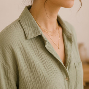 Ensemble de vêtements de détente pour femmes, 100% coton gaze, pyjama écologique, vêtements de nuit pour femmes, style décontracté d'été - Product Image 5