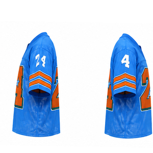 เสื้อฟุตบอลตาข่ายสีน้ำเงินแบบยูนิเซ็กซ์ ปี 2026 หมายเลข 24 ลายทางสีส้ม คอจีน แขนสั้น ระบายอากาศได้ดี พิมพ์ลาย โพลีเอสเตอร์ - Product Image 3