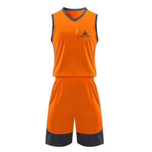 Wholesale BLACK <b>LEAF</b> Custom Logo Men's Adult Polyester Basketball Uniform Sports Wear Team Set Breathable OEM Service Digital - Product Image 1