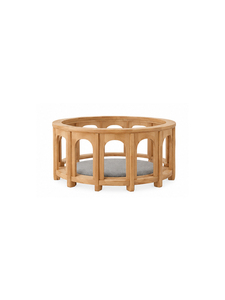 Table basse moderne de luxe en chêne rouge massif, écologique, faite à la main, design arqué, créative, pour salon de villa, adaptée aux animaux domestiques - Product Image 6