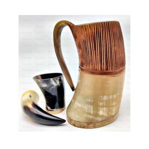Cuerno para Beber Estilo Vikingo Vintage, Hecho a Mano, Acabado Natural, Forma de Campana, para Cerveza, Venta al Por Mayor - Product Image 2
