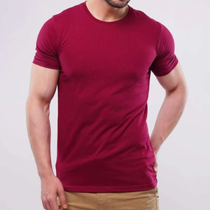 Camiseta de Hombre Estilo Nuevo, Color Granate, Corte Ajustado, Algodón Elástico, Cuello Redondo, Ajuste Ceñido, Ropa Casual de Gimnasio, Manga Corta, Logotipo Personalizado - Product Image 3