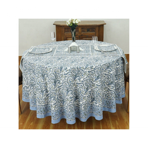 Banquete de lujo 100% algodón bordado minimalista 60x120 reciclable hecho a mano OEM ODM listo indio GOTS certificado mantel - Product Image 1