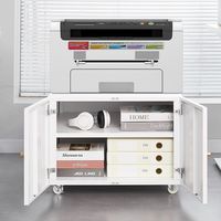 Classeur mobile de piédestal de support de copieur en acier blanc de 2 portes pour le support d'imprimante de meubles de bureau