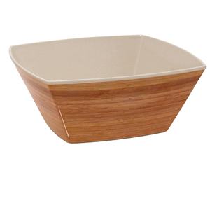 Ensemble de saladiers en bois avec ustensiles de service Design élégant pour manger Grand bol de service en bois avec poignée en métal - Product Image 1