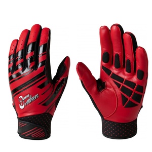 Premium baseball batting gloves featuring a stylish <b>brown</b> and black design and long cuff wrist support - Product Image 4