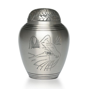 Light Blue Brass Pet Cremation Urn Silver Heart Paw Print Pet <b>Ashes</b> <b>Casket</b> <b>for</b> Dog & Cat - Product Image 4