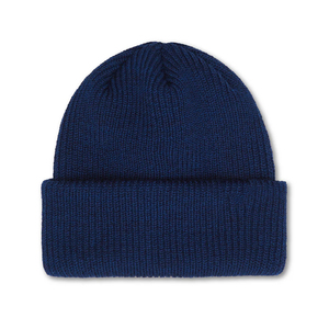 NARSIA INDUSTRIES Bonnet en tricot unisexe 100% acrylique à revers, couleur unie, style décontracté, ajustable pour adultes, bleu marine, ski - Product Image 5