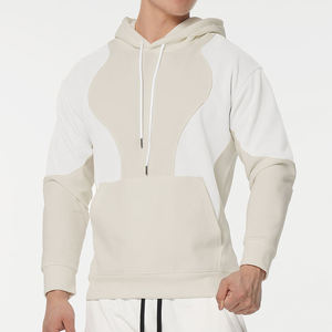 Sweat à capuche pour homme avec empiècements contrastants, en molleton épais de qualité supérieure, mélange de coton, style streetwear décontracté et polyvalent pour le quotidien - Product Image 2