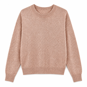 Suéter Metálico de Lurex para Mujer, Tejido Brillante, Cuello Redondo, Manga Larga, Corte Holgado, Transpirable, para Invierno, Casual, para Fiestas - Product Image 2