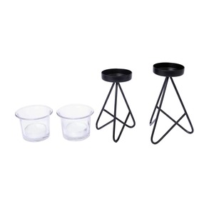 Candelabro de Diseño de Lujo, Portavelas Decorativo de Metal para Mesa Lateral/Central, Portavelas de Vidrio para Mesa de Comedor - Product Image 1