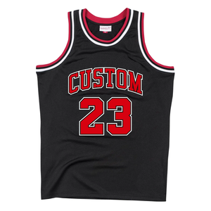 เสื้อบาสเก็ตบอลสีแดงแบบกำหนดเอง พร้อมชื่อสีดำและหมายเลข 23 พิมพ์ลายแบบ Sublimation ด้านหลัง เสื้อบาสเก็ตบอลตาข่ายสำหรับผู้ใหญ่แบบ Unisex - Product Image 6