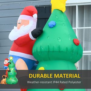 Albero di Natale Gonfiabile LED con Babbo Natale e Cagnolino, Decorazioni Natalizie da Esterno per Prato e Giardino - Product Image 4