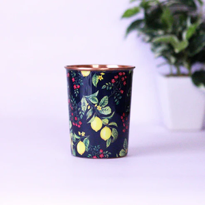 Petit verre à vin en cuivre imprimé avec couvercle, idéal pour mariages et célébrations, équipement de cuisine domestique, accessoires ménagers à vendre - Product Image 1