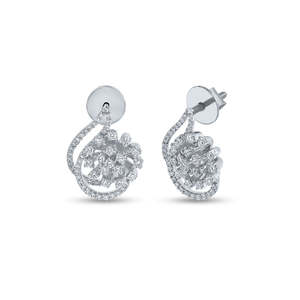Contemporary Design 14K Gold <b>Teardrop</b> Diamond Cluster <b>Stud</b> <b>Earrings</b> Luxury Diamond Jewelry - Product Image 4