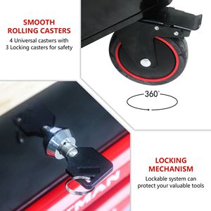 Carrello multifunzione a 3 cassetti con ruote e piano in legno per l'organizzazione dello stoccaggio - Product Image 2