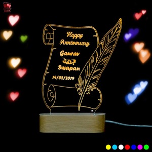 High On Demand 3D Illusion Multi Color <b>LED</b> Night Lamp Decorative <b>Light</b> for Couples Bedroom Romantic Home Available For Sale - Product Image 1