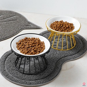 Comedero Elevado de Cerámica Nórdica para Gatos con Soporte Metálico Antideslizante, Plato para Comida y Snacks para Mayor Comodidad del Cuello - Product Image 4