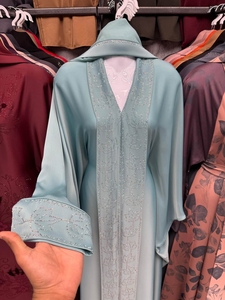 Abaya de Dubaï 2026 Attrayante pour Femme, Kaftan Fait Main, Traditionnel Islamique, Vintage, Maxi, Ourlet Évasé, en Polyester Respirant, pour Soirée et Fête - Product Image 3