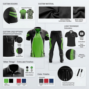 Gant de cricket personnalisé 100% polyester, polo à manches courtes grande taille, pantalon de jogging, ensemble d'équipe, vêtements de sport - Product Image 6
