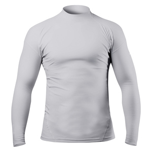 <b>Men's</b> Gray Long Sleeve <b>Turtleneck</b> Compression Shirt Quick Dry Breathable Sweat-Wicking Full Sleeve Solid Color Training Top - Product Image 1