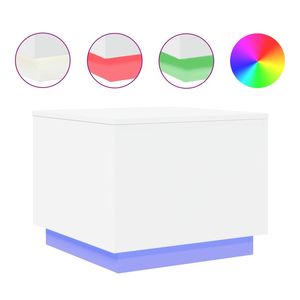 Tavolino da caffè in legno ingegnerizzato bianco 19,7x19,7x15,7 pollici, mobile elegante e pratico - Product Image 2