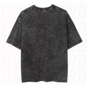 Vintage Heavyweight 100% Cotton Drop Shoulder Oversize T Shirt Acid Wash Long Length <b>Light</b> Bamboo Knitted Fabric Streetwear - Product Image 3