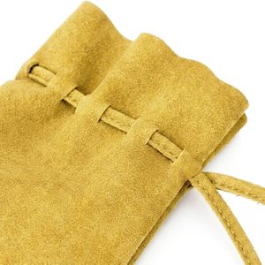Sac à cordon en cuir véritable de qualité supérieure pour le rangement des dés, avec 8 compartiments intérieurs pour dés, doublure en velours doux - Product Image 4