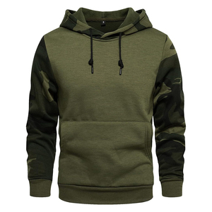 Sweat-shirt à capuche camouflage pour homme, manches longues, pull-over avec poche, vêtements décontractés pour l'extérieur, coupe régulière, coton tricoté - Product Image 5