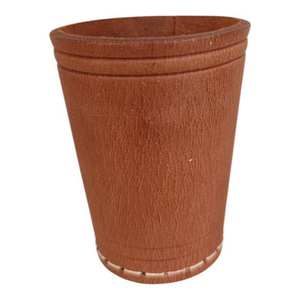 Gobelets à dés cylindriques en cuir PU noir, accessoires de jeu de casino et de poker, gobelets à dés durables de haute qualité et écologiques - Product Image 2