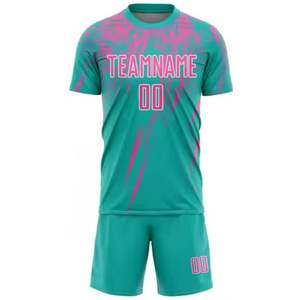 Maillot de football à séchage rapide pour hommes, impression par transfert thermique avec nom personnalisé, uniforme de football 100% polyester, kits d'équipe sportive pour adultes - Product Image 2