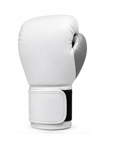 Gants de boxe en cuir PU blanc, gants d'entraînement MMA Muay Thai Sanda à doigts entiers avec fermeture antidérapante au poignet, de 6 oz à 16 oz - Product Image 6