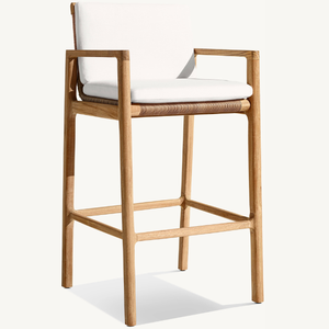 Muebles de silla de madera de teca con detalles de ratán, hermosos y duraderos para uso en exteriores en la terraza o el jardín. - Product Image 3