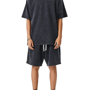 Shorts pour hommes fabriqués au Pakistan, effet délavé, haute qualité, confortables, en coton et polyester, couleur unie, taille mi-haute, pour la salle de sport - Product Image 4