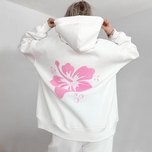 บริการสกรีนโลโก้ตามสั่งบนเสื้อฮู้ดผ้าฝ้าย 100% สำหรับผู้หญิง ผลิตในประเทศปากีสถาน มีให้บริการสำหรับลูกค้า B2B ทุกราย - Product Image 1