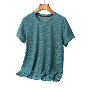 OEM Logo personnalisé Design Trendy Marque 3D Jacquard T-shirt à manches courtes 180gsm coupe ample à séchage rapide pour homme - Product Image 1