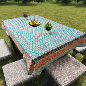 Mantel de Mesa de Comedor 100% Algodón Puro Hecho a Mano con Estampado Floral, Ecológico y Personalizable - Product Image 1