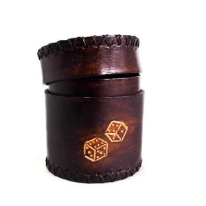 Gobelet à dés et jeu de dés en cuir véritable personnalisés, écologiques, durables, de haute qualité, avec couleur et design sur mesure - Product Image 2