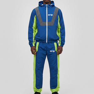 Chándal Deportivo Personalizado de Talla Grande, Ligero, Impermeable, con Bloques de Color, Logotipo Impreso Personalizado, Ropa Deportiva de Nylon - Product Image 1