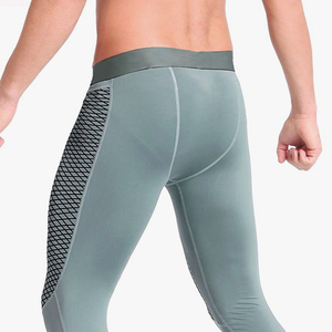 Leggings de Compresión Largos para Hombre, Color Gris, Cintura Elástica, Spandex, Nailon, Diseño Sólido, Ropa Deportiva - Product Image 5