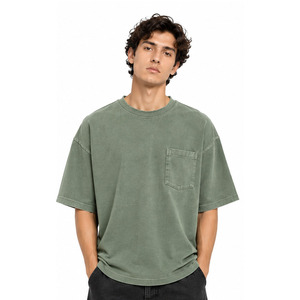 เสื้อยืดโอเวอร์ไซส์ผู้ชาย ผ้าฝ้าย 100% เสื้อผ้าผู้ชาย สตรีทแวร์ ใส่ได้ทุกวัน เสื้อยืดพื้นฐาน ทรงหลวม สวมใส่สบาย เสื้อผ้าฤดูร้อน ทันสมัย - Product Image 1