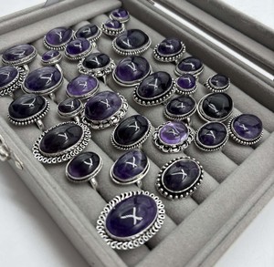 Natural Amethyst Mixed Assorted Design <b>Ring</b> Wholesale Amethyst Gemstone Assorted <b>Ring</b> Mixed Lot <b>Rings</b> - Product Image 6