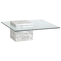 Table basse ovale en marbre avec pieds en colonne, table de salon de luxe pour ameublement de salon.