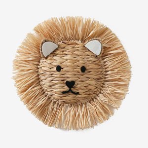 Décoration créative en forme de crinière de lion tressée en jacinthe d'eau, matériau écologique pour la décoration de chambre d'enfant, art esthétique pour enfants. - Product Image 2