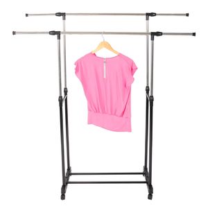 Appendiabiti a doppia barra YJ 04 nero e argento, con ripiano per scarpe, allungabile verticalmente e orizzontalmente - Product Image 4