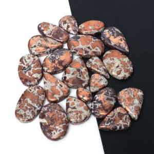 Dolomite de cuivre naturelle, cabochon en vrac, pierre précieuse, motifs dorés bruns naturels, pour la fabrication de bagues, pendentifs et bijoux en argent - Product Image 3