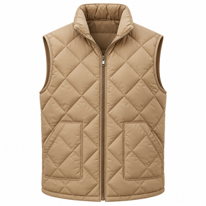 Chaleco Deportivo de Invierno para Hombre, Informal, Relleno de Poliéster, Transpirable, de Secado Rápido, con Cuello Alto, Cálido, para Exteriores, Sin Mangas, Personalizado OEM - Product Image 5