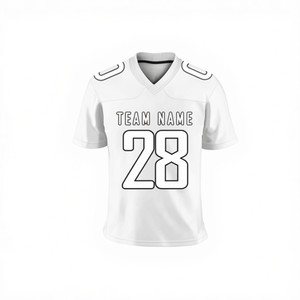 เสื้อฟุตบอลอเมริกันสีชมพูสำหรับผู้หญิง คอวี แขนสั้น พิมพ์ลายแบบ Sublimation พร้อมชื่อทีมและหมายเลข ระบายอากาศได้ดี ผลิตจากโพลีเอสเตอร์ - Product Image 6