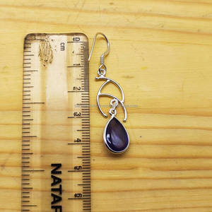 Beautiful Lightweight <b>925</b> <b>Silver</b> <b>Earring</b> Pear Shape Cabochon Amethyst Gemstone for Wedding Wholesale Available - Product Image 2